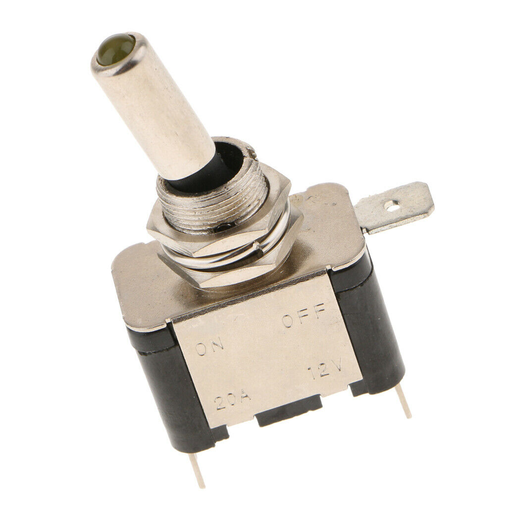 on/OFF Mini 12V 20A Flick Toggle Switch Car   2Pin 28x15mm with Light