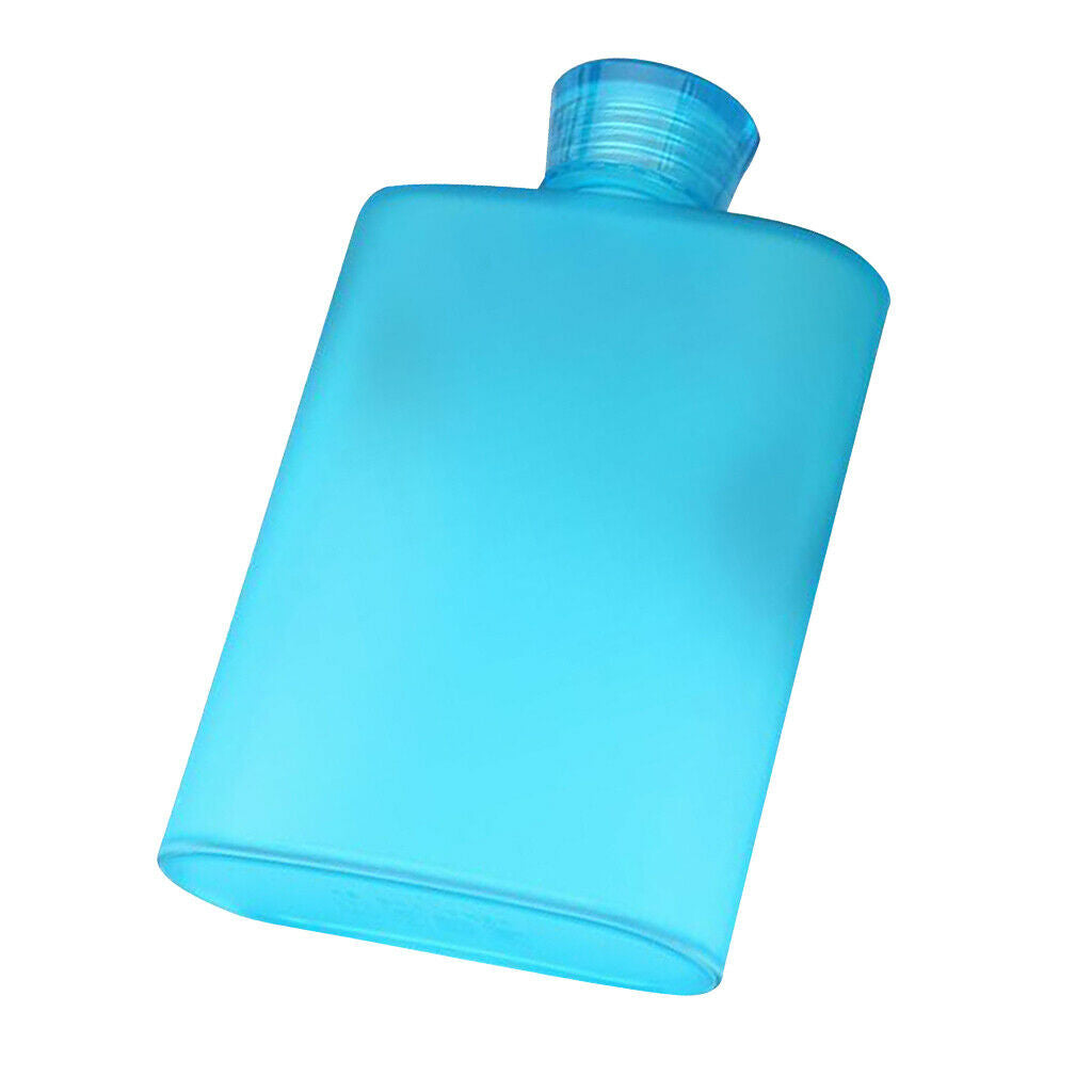 2pcs Plastic Hip Flask for Liquor  Alcohol Pocket Drinkware Blue & Grey