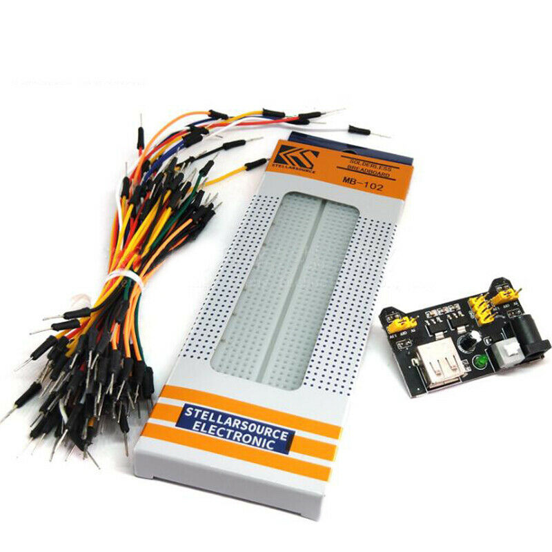 1set MB102 High-quality Breadboard Power Module 830 Points 65 Jumper WiresY1