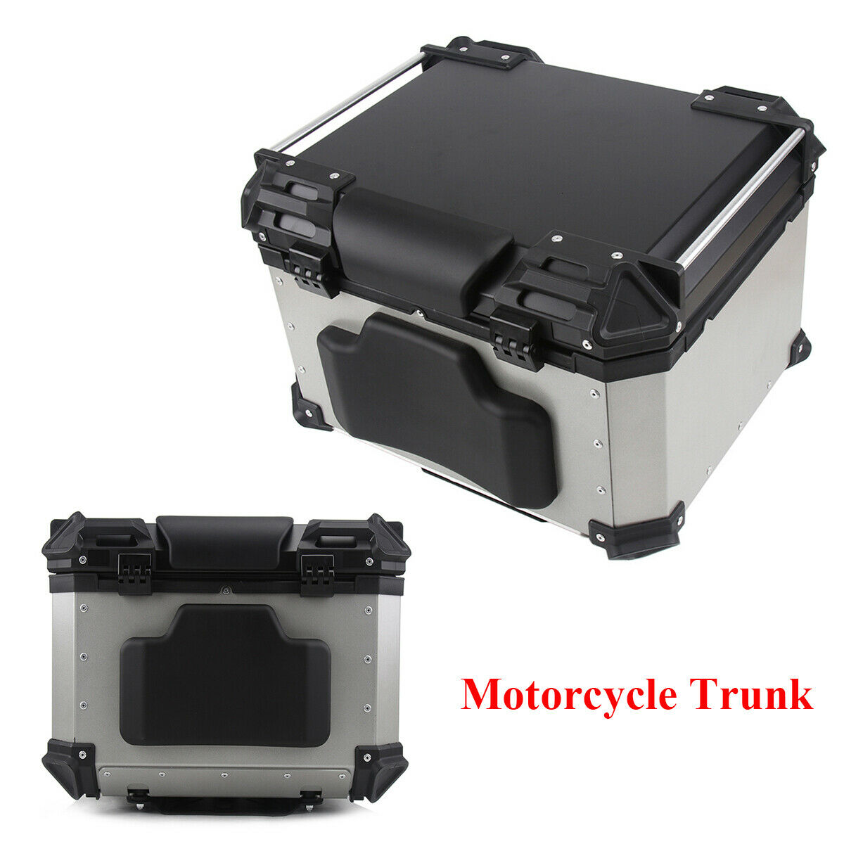 1×Universal Motorcycle Body Decoration Black Passenger Tail Box Backrest Topcase
