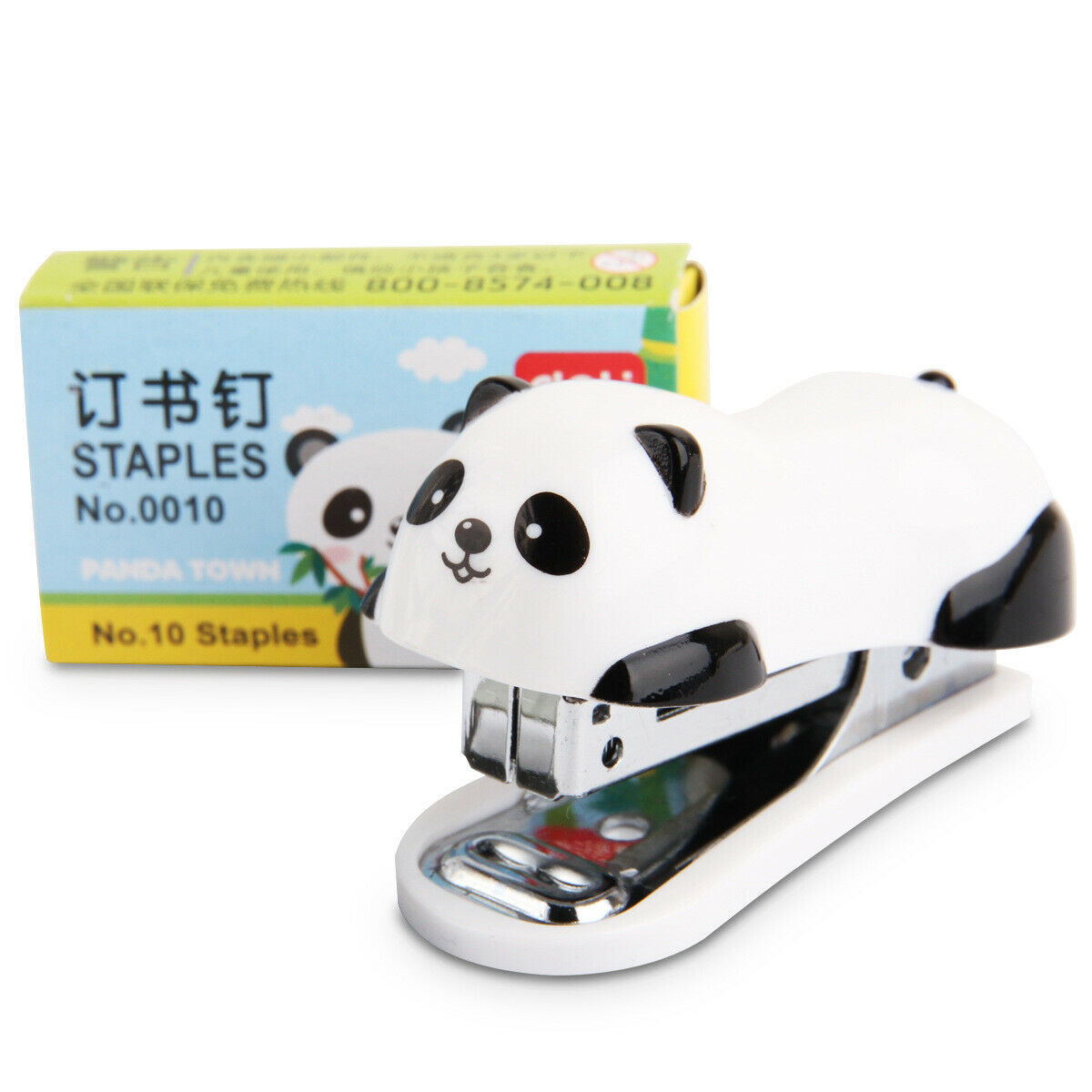 1x Cartoon Mini Panda Stapler Set School Office Stationery Paper Binding Binder