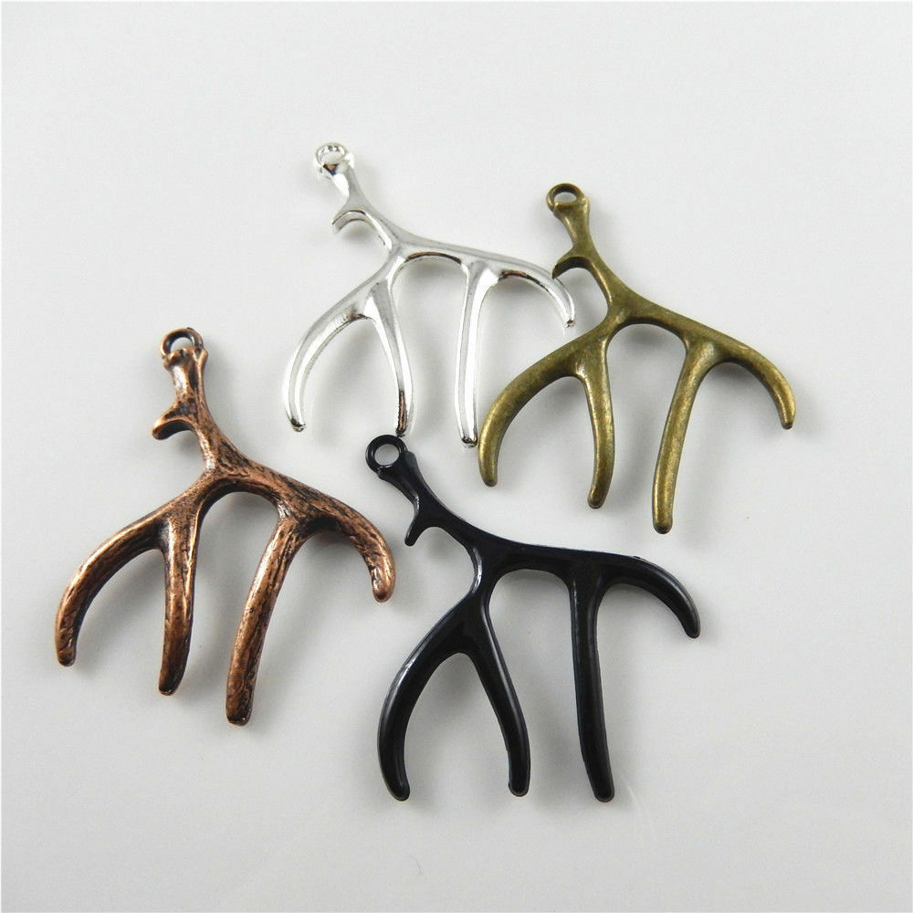 12pcs/lot Wholesale Mixed Lot Antlers Shaped Alloy Charms Pendants Crafts 52610