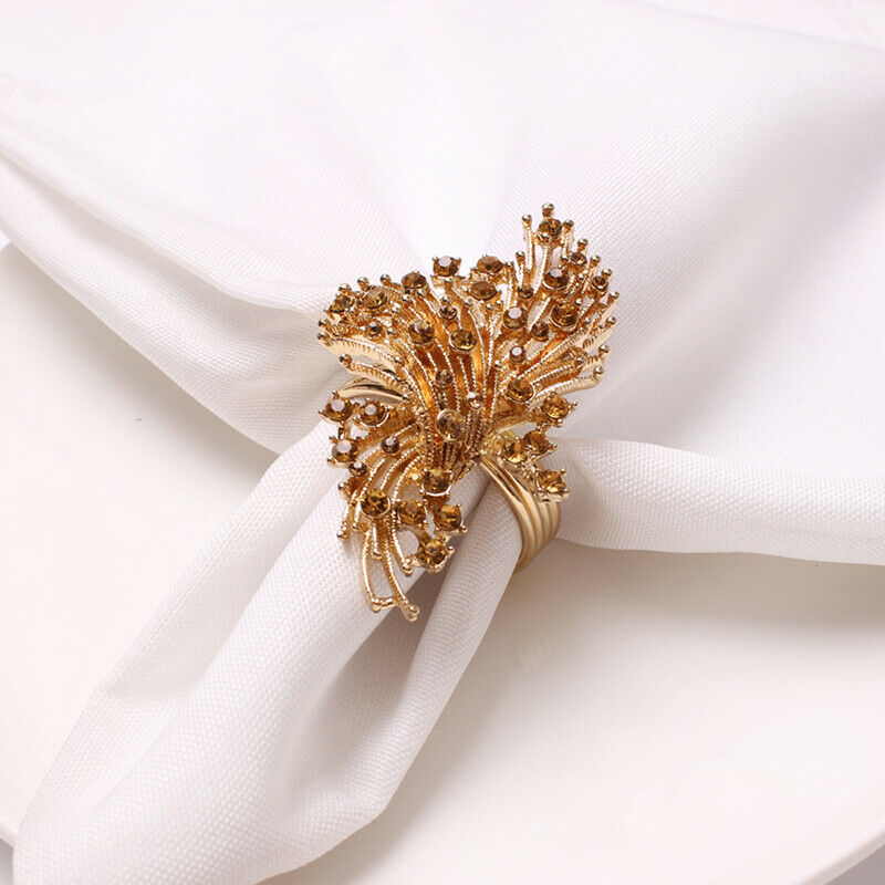 Napkin Holder Champagne Diamond Napkin Ring Christmas Wedding Party Dinne.l8
