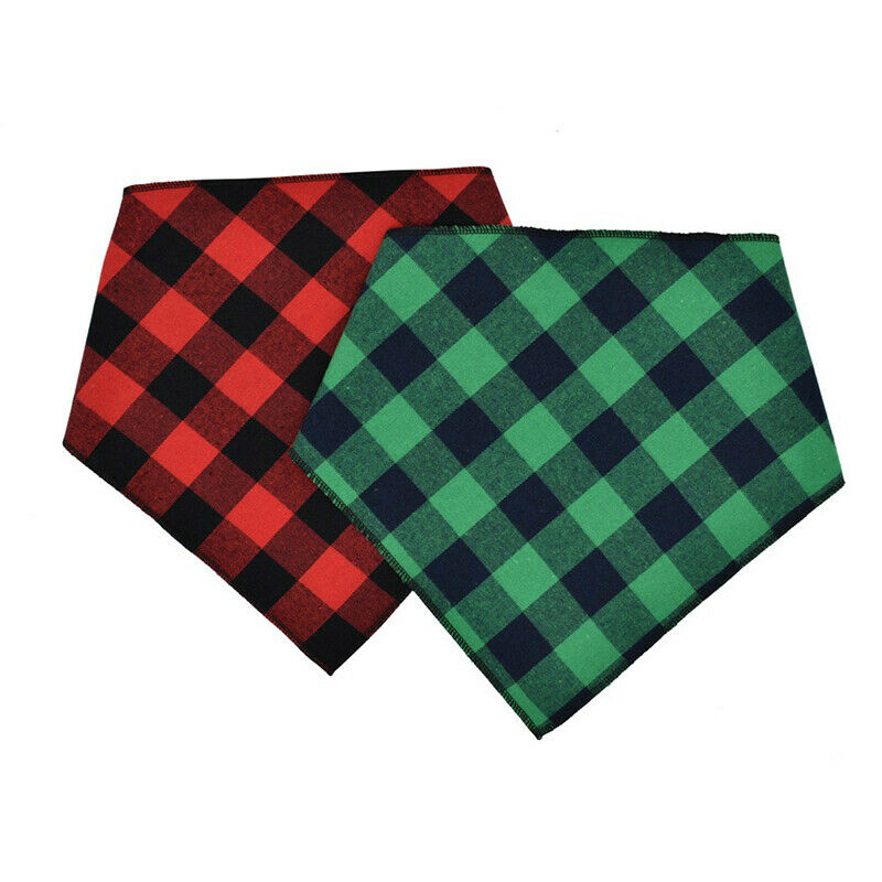 4PCs Pet Scarf Pet Bandana For Plaid Ties Collar Cat Dog Triangular BandageJCDD