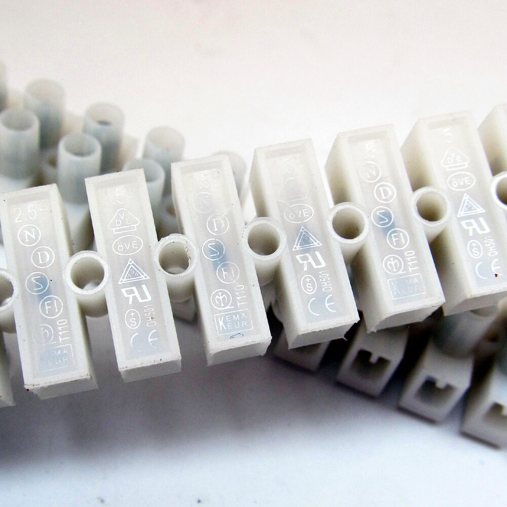 50pcs Electrical 12 Way Barrier Terminal Strip Block Pitch 8mm 5A 450V 22-12AWG