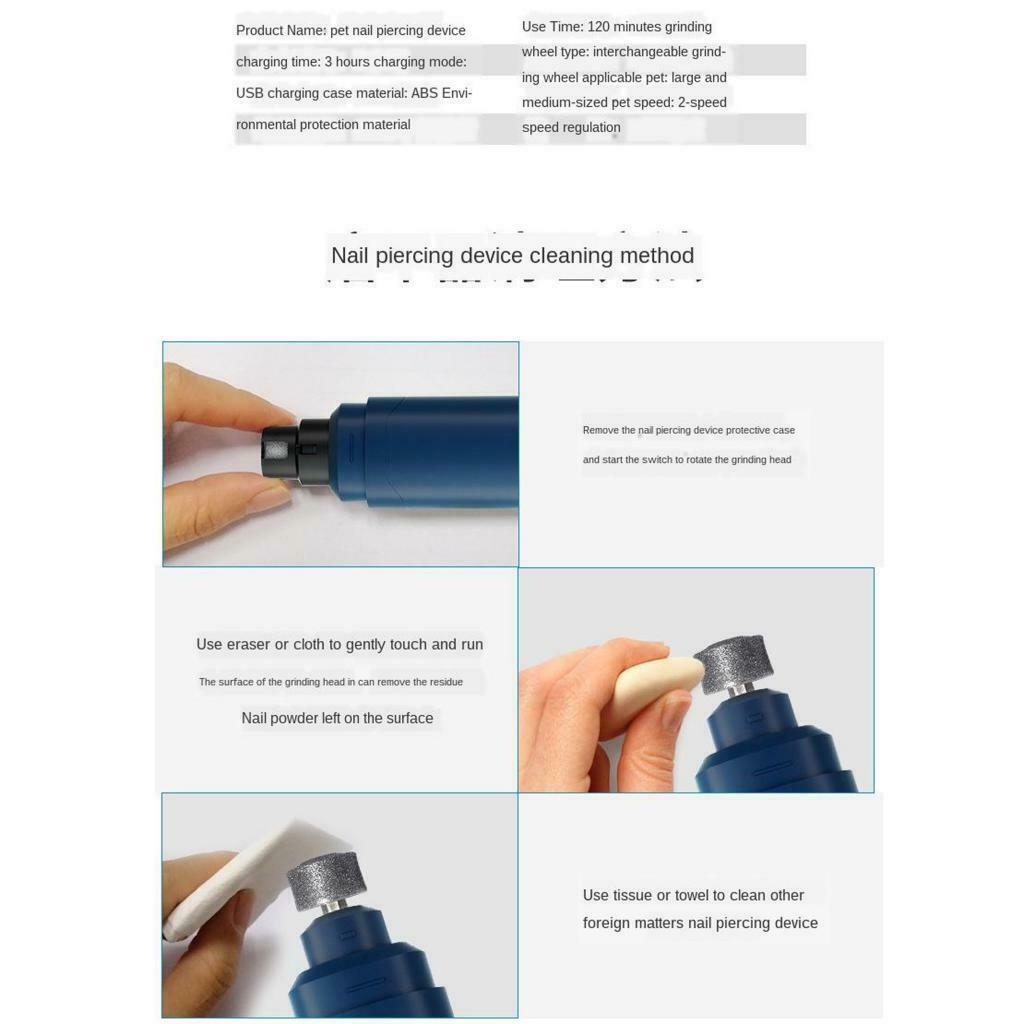 2- Electric Dog Nail Grinder Clippers Trimmer Pet Claw Care