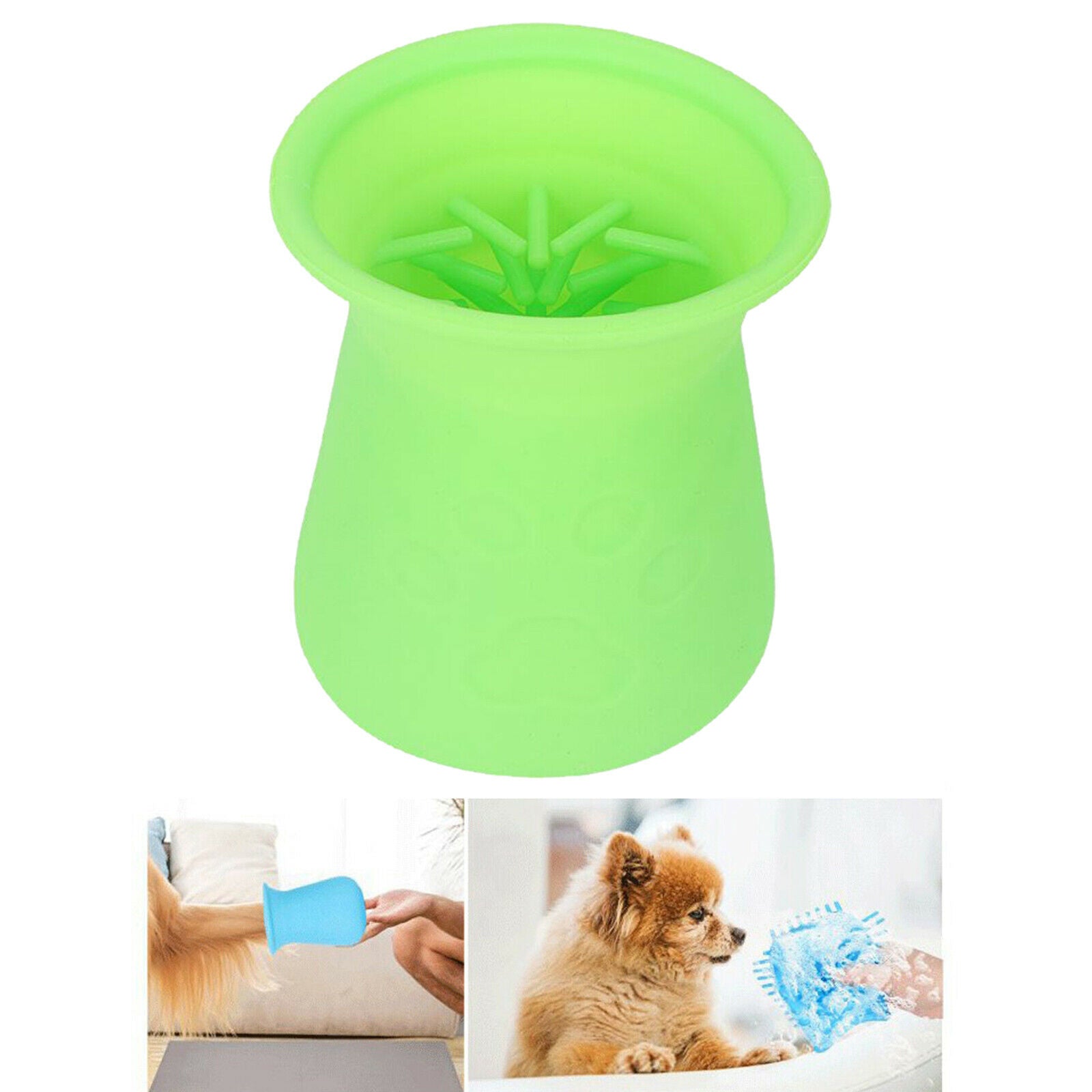 Dog Paw Cleaner Soft Silicone Puppy Cats  Paw Washer Foot Clean Cup Green