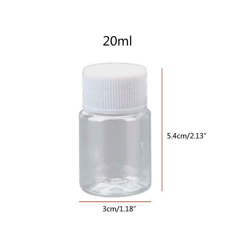 Empty Clear Plastic Travel Bottles Travel Caps Bottle Refillable Containers 20ml