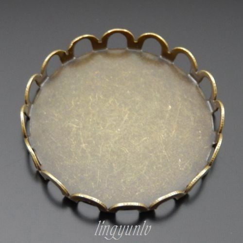 39621Antique Style Bronze Alloy Cameo Base Settings 25*25mm Pendant Trays 40pcs