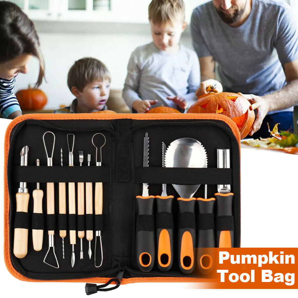 Precision Pumpkin Carving Craft Tool Set Engraving Knives 13PCS Storage Bag