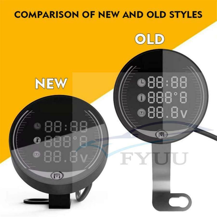 9-24V 5in1 Night Vision Motorcycle Voltmeter volt gauge Thermometer volt meter