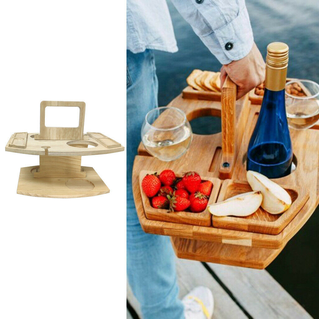 Wooden picnic camping table outdoor portable beach table removable