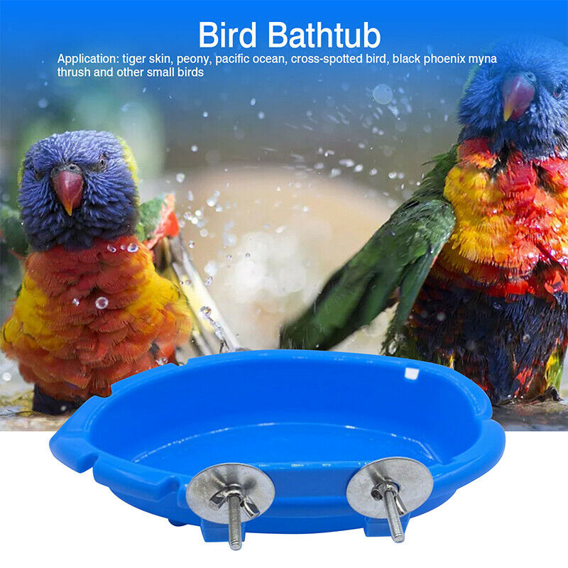 Bird Baths Tub Bowl Basin Parrot Cage Hanging Bathing Box Bird Birdbath TubFCA
