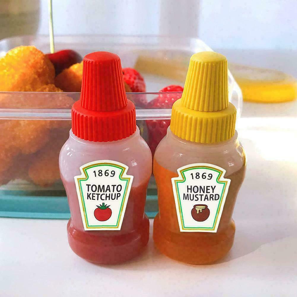 2Pcs / Set 25Ml Mini Tomato Ketchup Bottle Portable Salad Containers Sauce R0T4