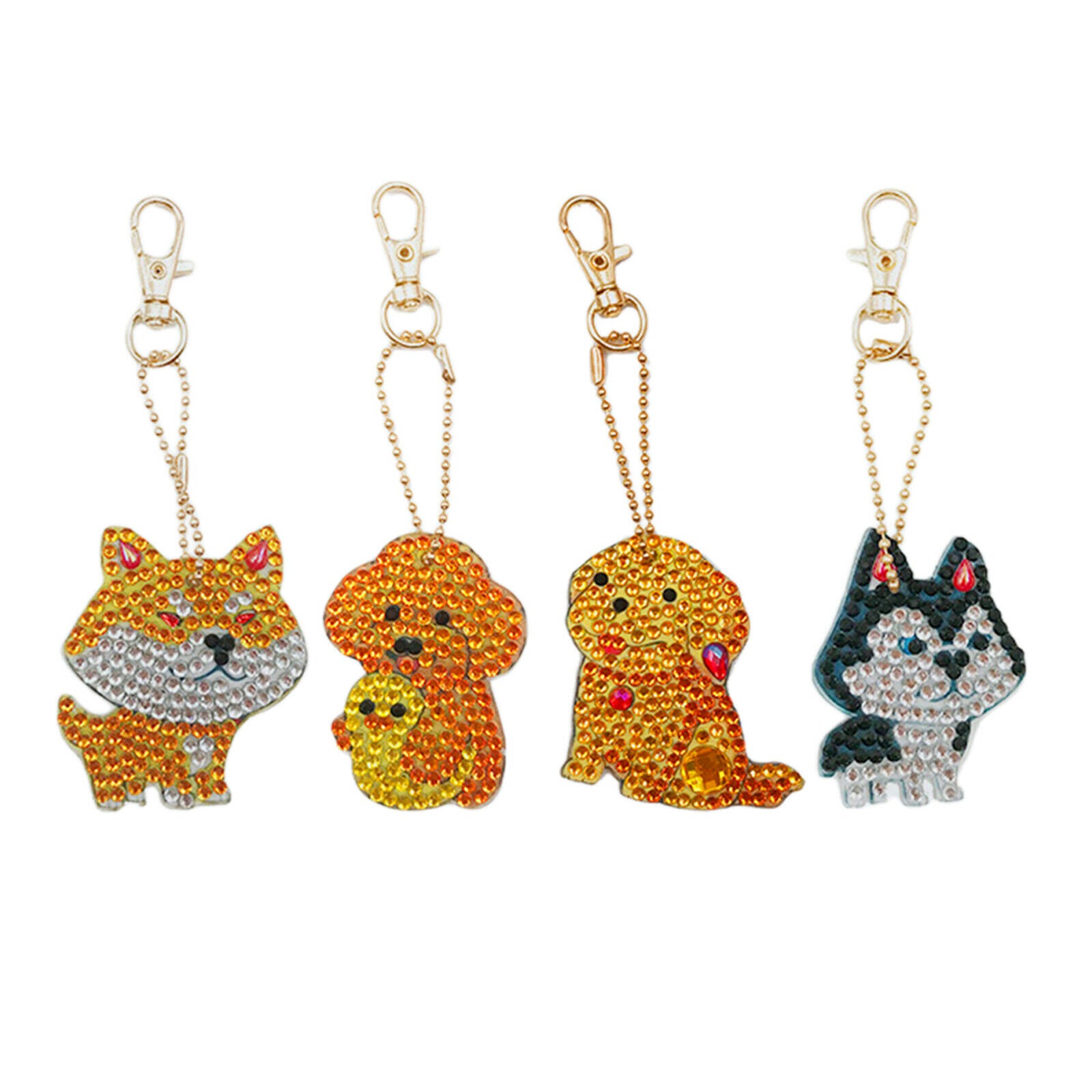 4Pcs Diamond Painting Keychain for DIY Key Chain for Wallet Bag Phone Decor
