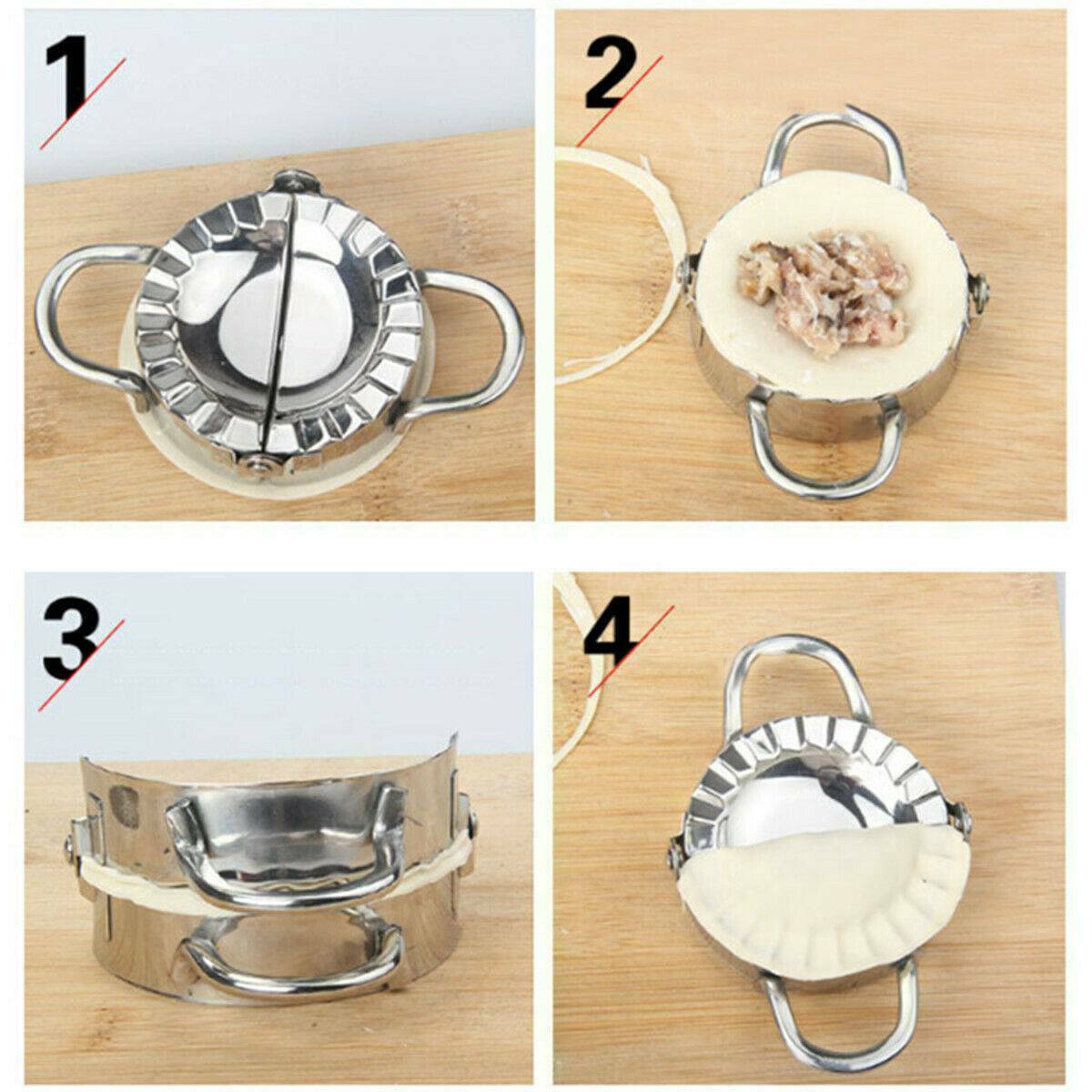 Eco-Friendly Pastry Tool Stainless-Steel Dumpling Maker Wraper Dough Cutter Kit！