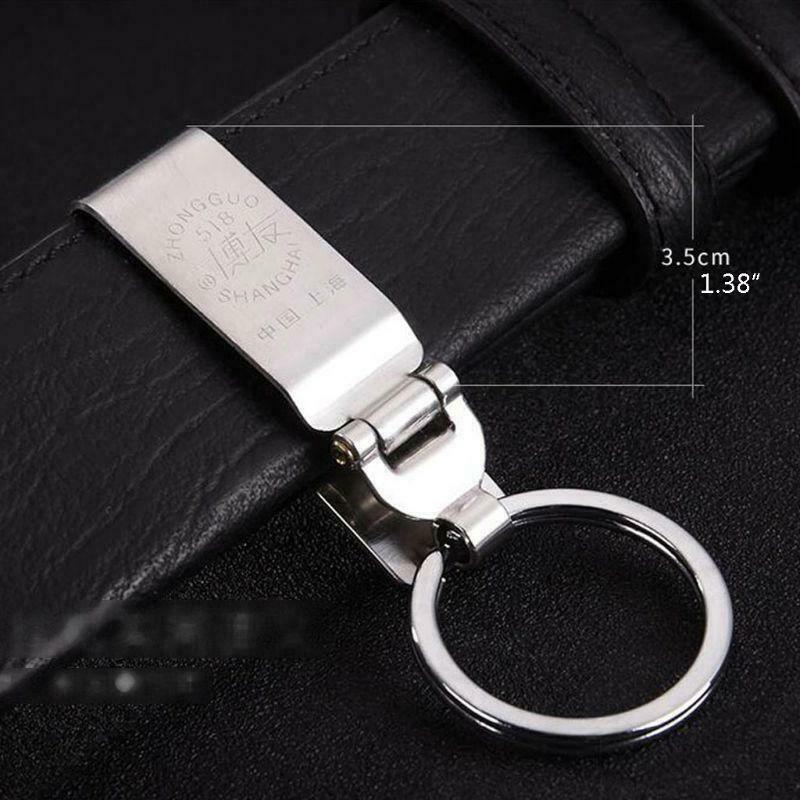 Anti-Lost Heavy Duty Stainless Steel Belt Keyring Key Holder Key-Clip Detachable
