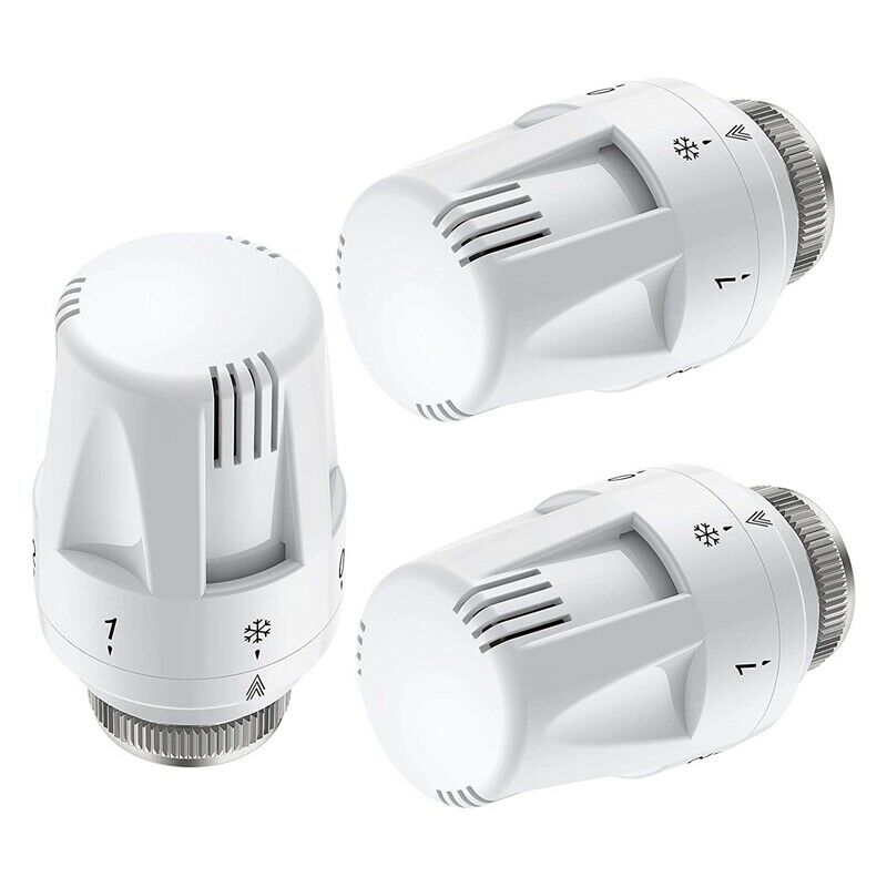 3Pcs Thermostat Radiator Valve TRV Thermostatic Head Radiator M30 x 1.5 RadiH9N7