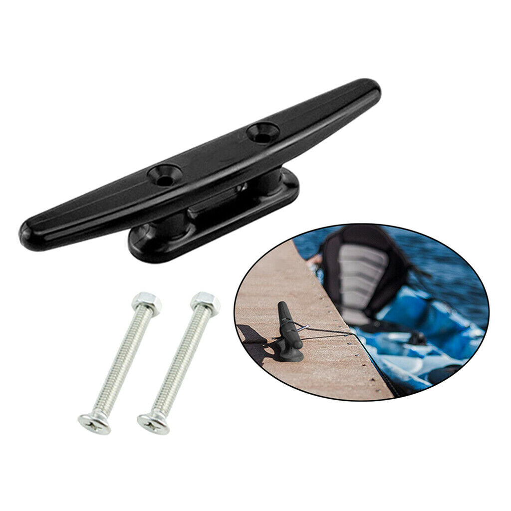 Black Nylon Boat Dock Deck Marine Line Rope Yacht Cleat Deck Cabin Hardware 5"