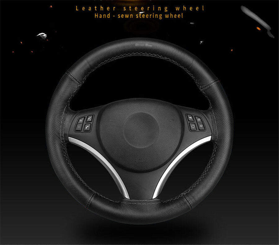 Handmade Sewing Steering Wheel Cover Soft Real Leather Braid With Needle&Thread