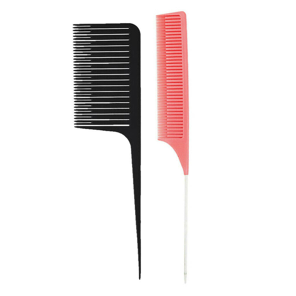 2pcs Sectioning Weaving Highlighting Foiling Hair Combs Salon Styling Comb