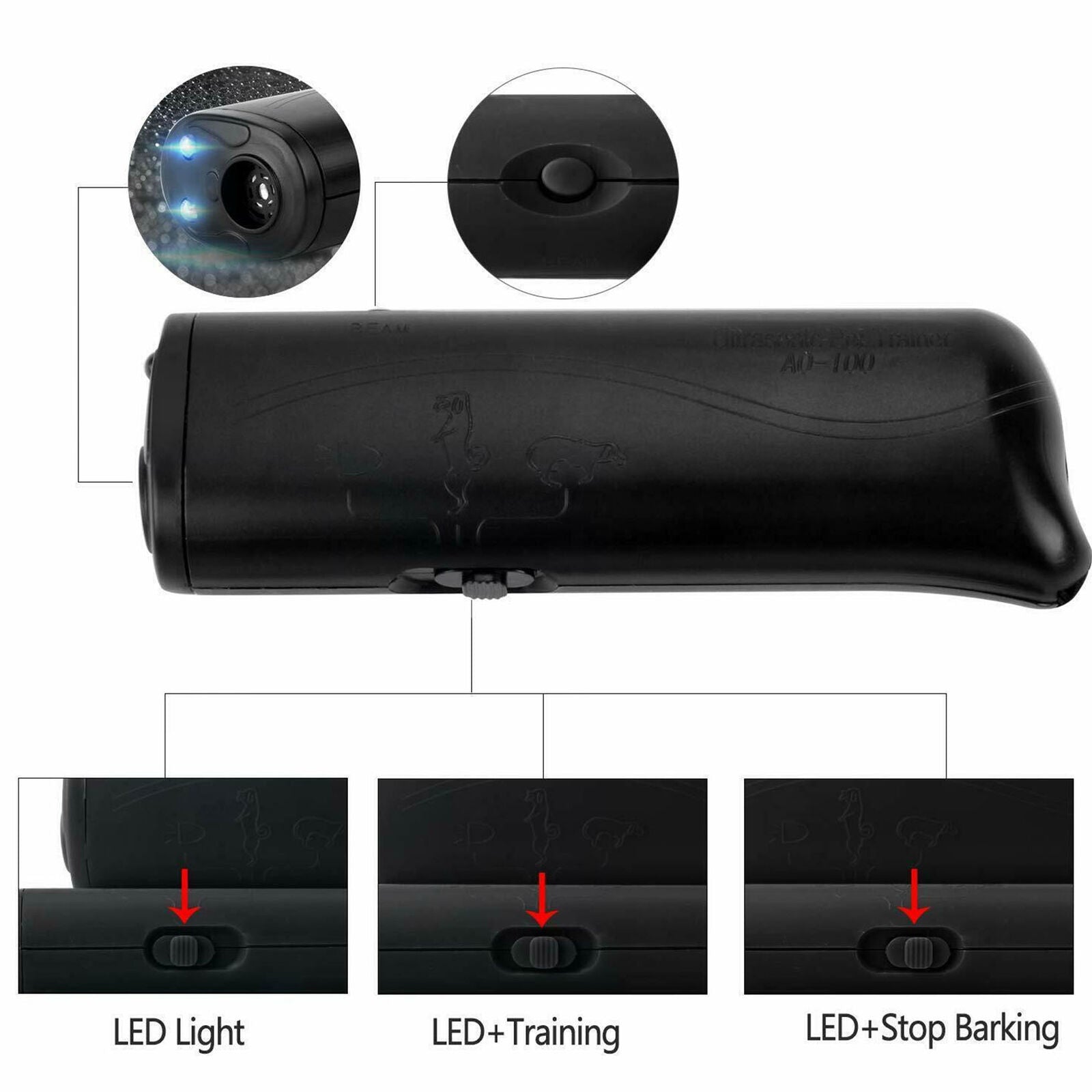 LED Ultrasonic Anti Stop Barking Pet Dog Train Repeller Control Trainer Device