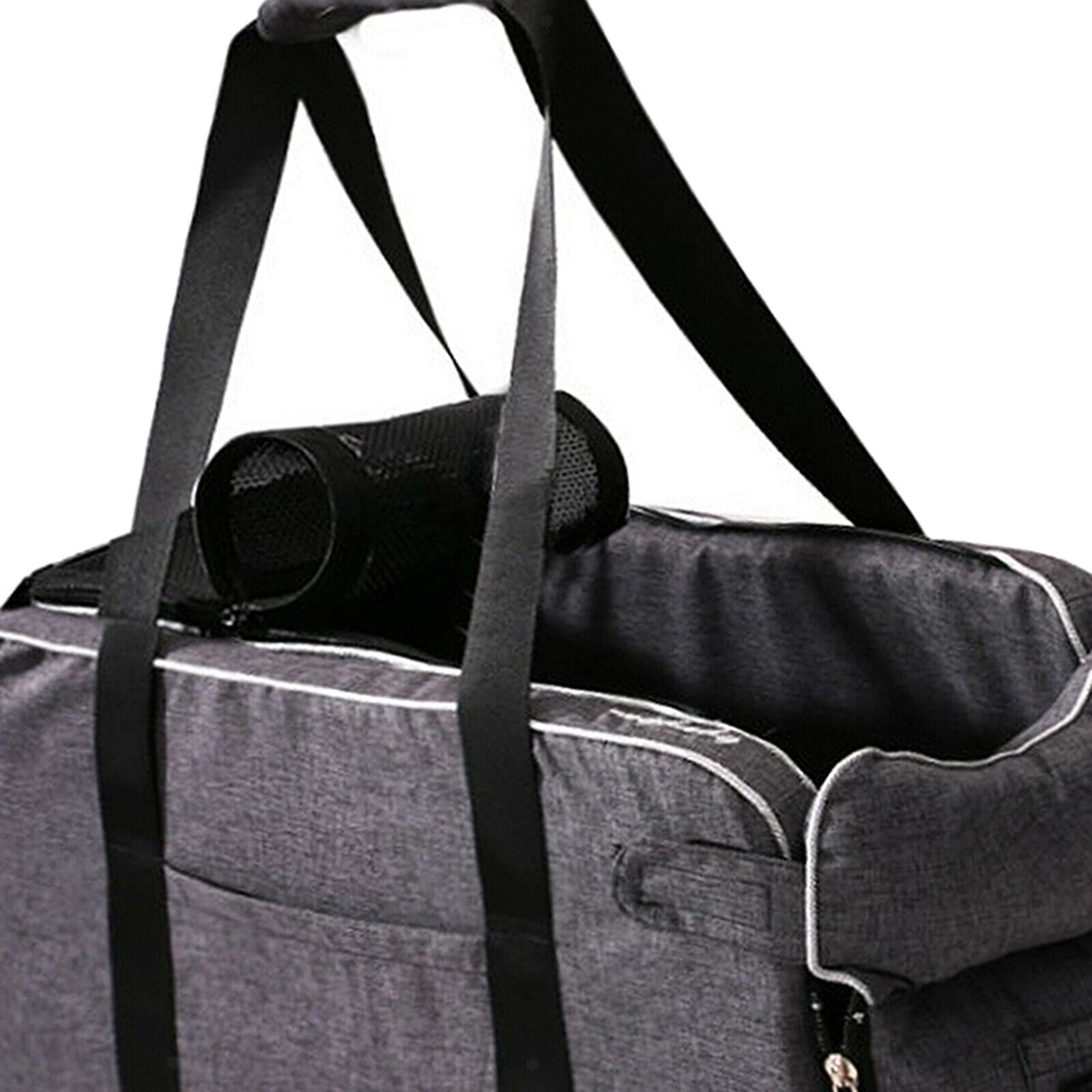 Dog Car Carrier Soft Pet Booster Seat Crate for Small Pets Car Armrest Cage Gray