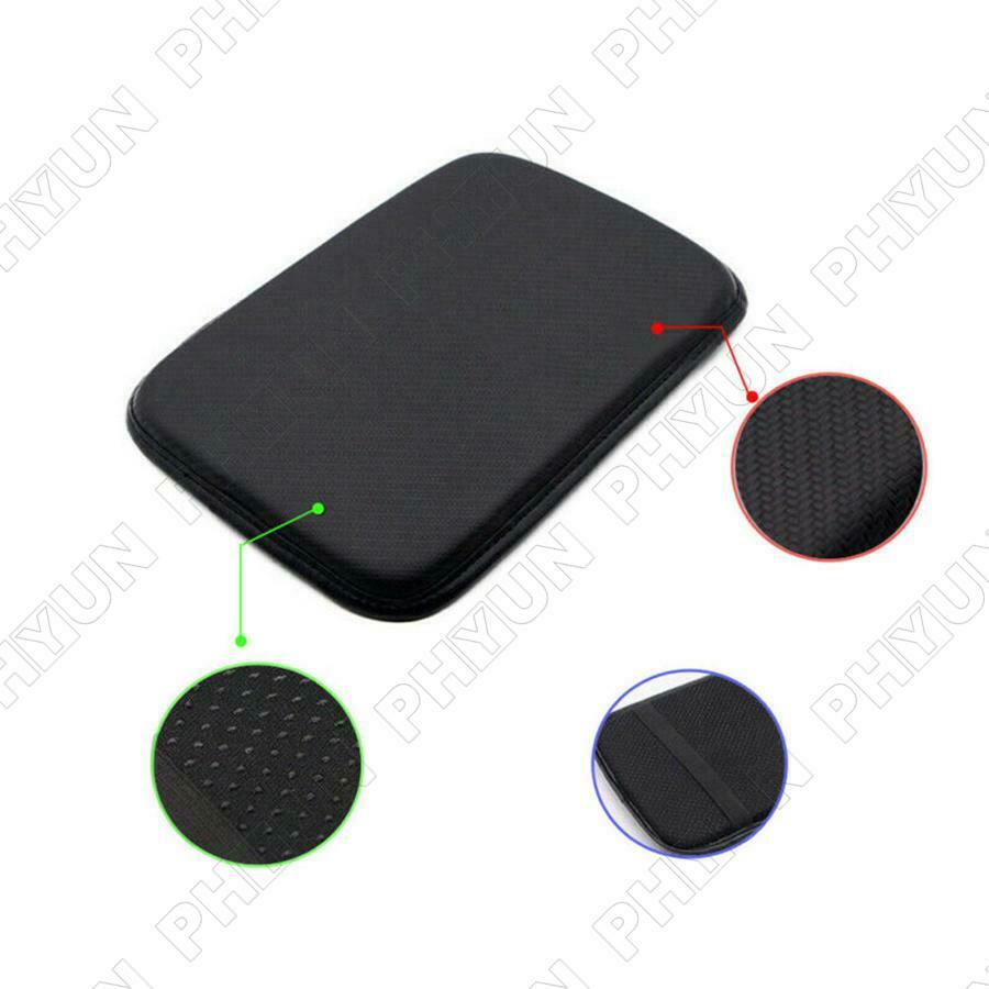 30*21cm Car Center Console Mat Cover Armrest Pad Black PU Leather Protector Pad