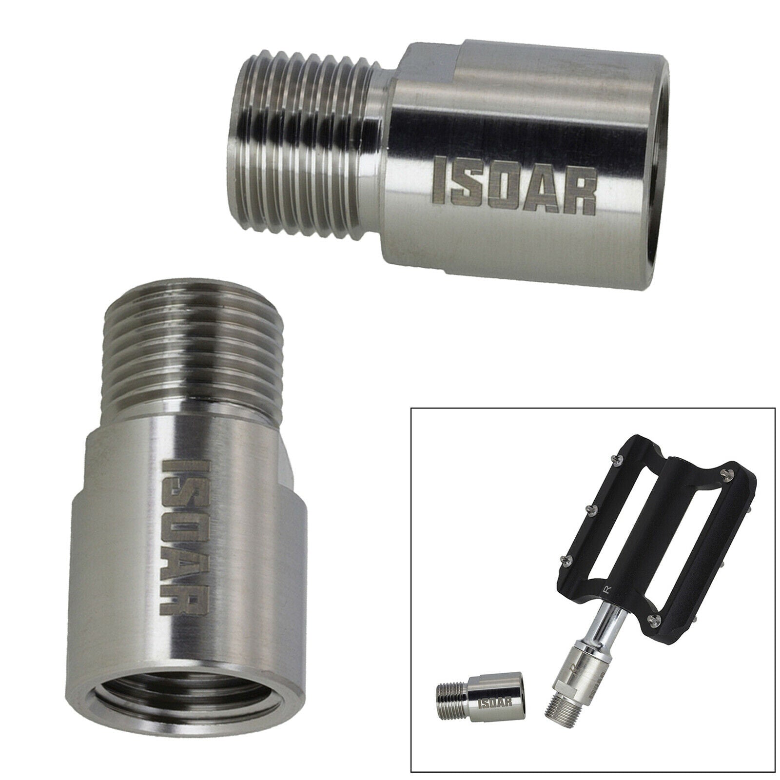 Titanium Bike Pedal Extenders Spacers Screw for 9/16" Crank MTB Road Bikes 32mm