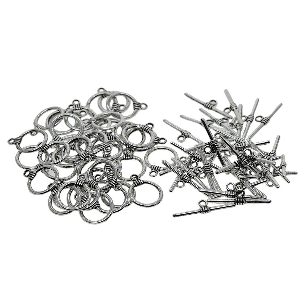 50 Set Toggle Clasp Pendants For Jewelry DIY Making Accessories
