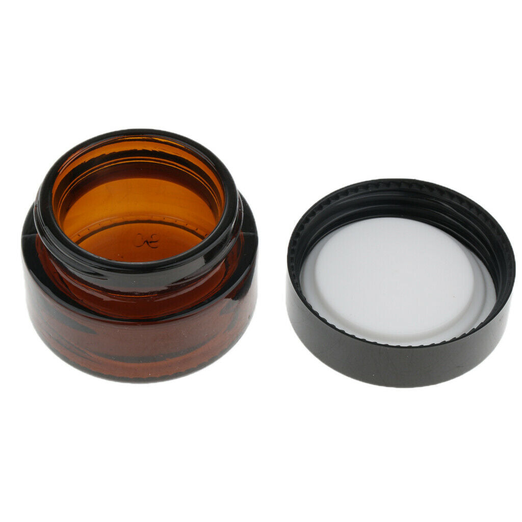Empty Cosmetic Containers Glass Jars Amber Glass Vials for Lotion 15g