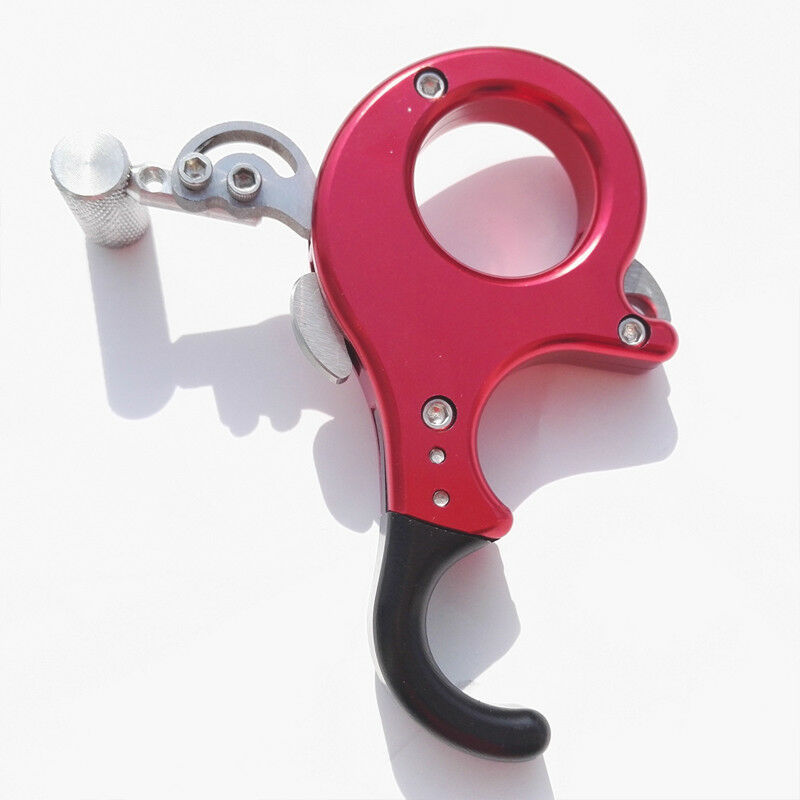 Archery Release Aids 3 or 4 Finger Grip Compound Bow Thumb Caliper Trigger Red