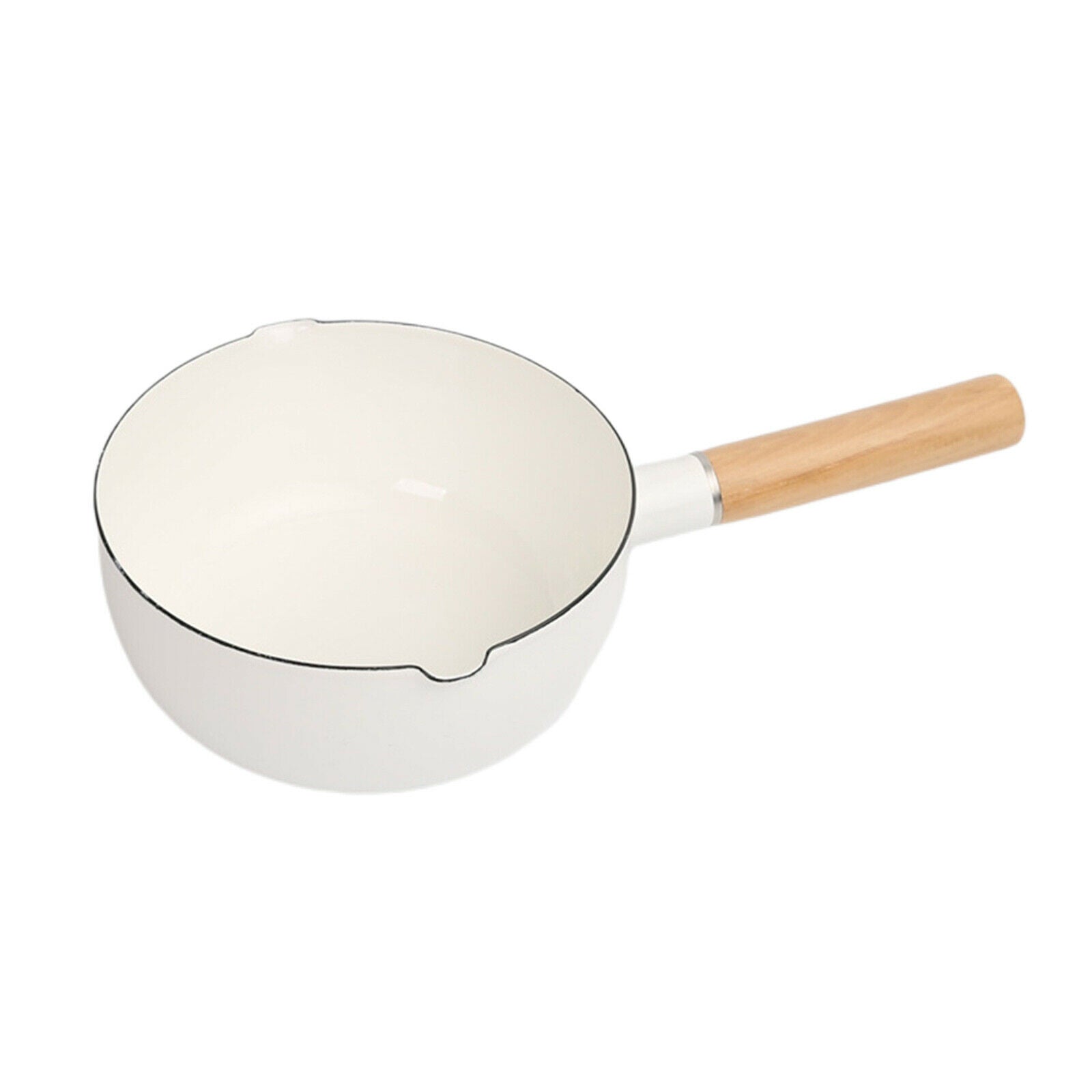 1.5L Enamel Milk Pan Cooking Pot Non-Stick Uncoated for Home Stoves All Hobs