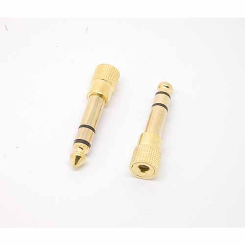2pcs 3.5mm Headphone Stereo Adapter to 6.35mm Jack Earphone 1/4" Audio Adapter