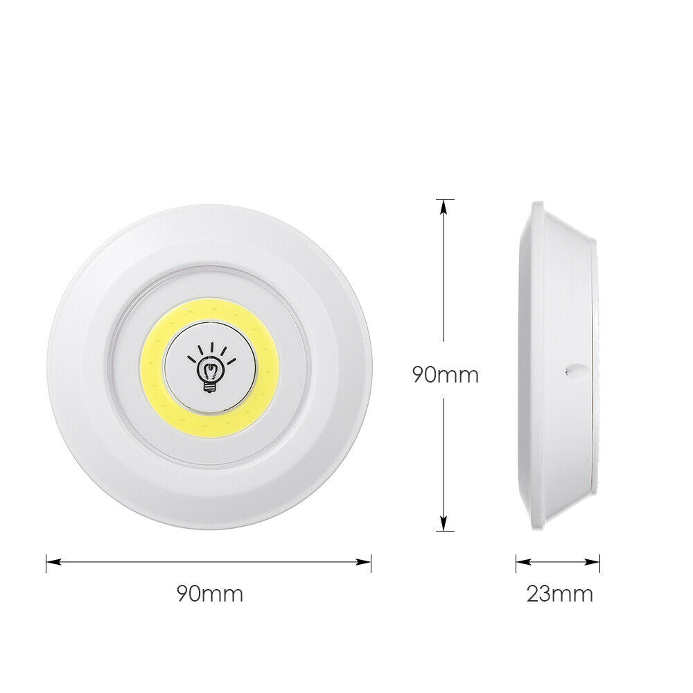 Wireless Stick On Puck LED Tap Light Remote Under Cabinet Closet Night Light 3pc