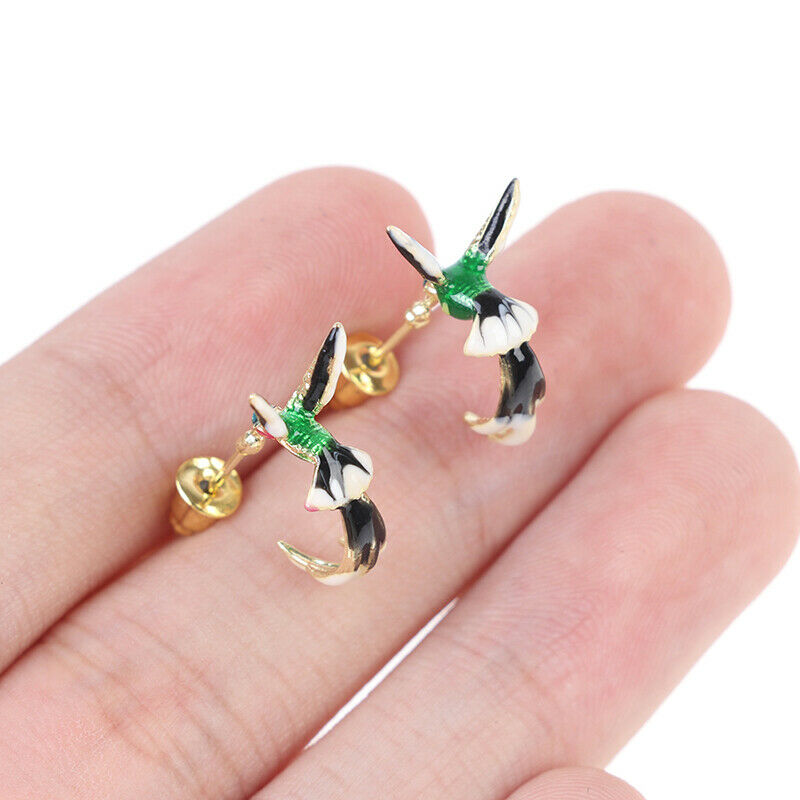 New creative European and American ladies cute hummingbird shape drip ear.l8