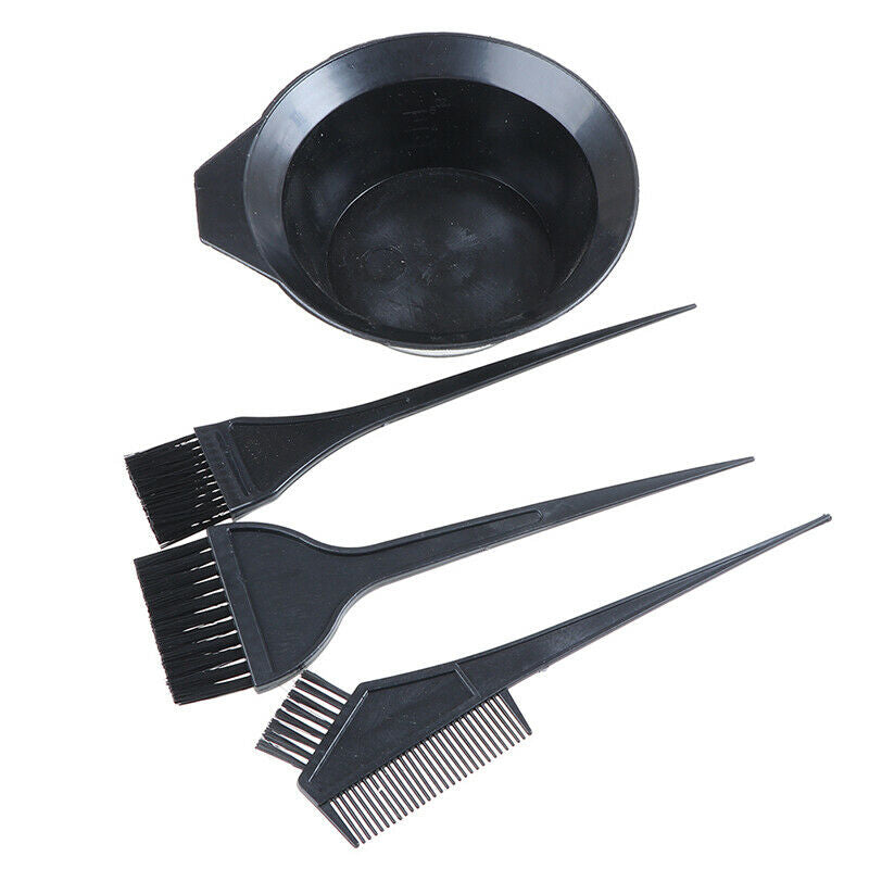 4Pcs Hair Color Dye Bowl Comb Brushes Tool Kit Set Tint Coloring Dye Bowl.l8