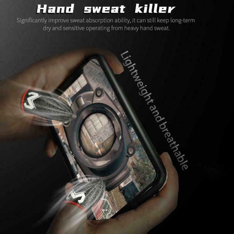 2 Pcs Phone Games Sweat-Proof Finger Gloves Thumbs Finger Cover Anti-slip Cot