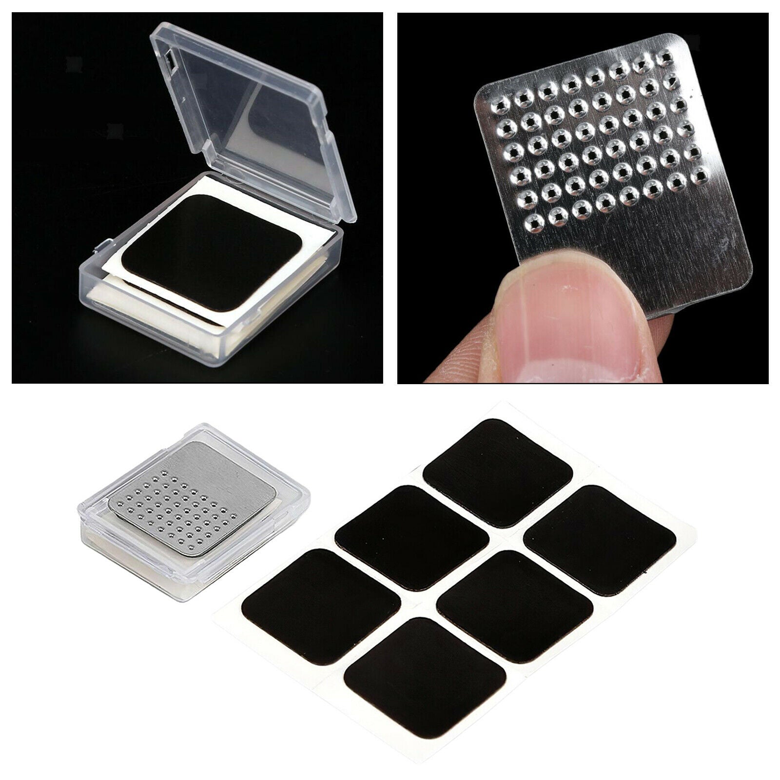 Bike Tire Patch Glueless Inner Tube Puncture Repair Patches Tyre File Tool