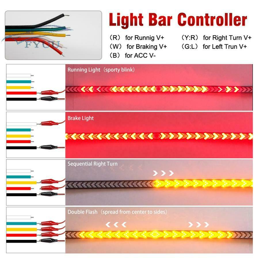 Truck Tailgate Strip Light Bar W/Scanning Brake Driving Flowing Turn Signal 40''