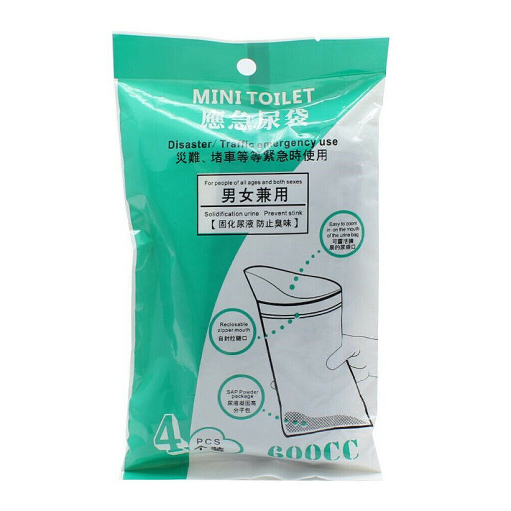 8x Disposable Urine Bags Car Toilet Emergency Travel Traffic Jam Pee Bags