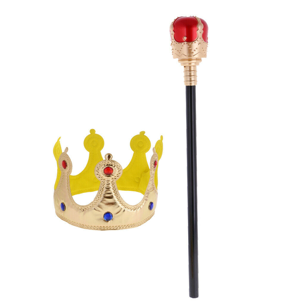 Royal Crown + Scepter Kids Fairy Tale Empress Costume Accessories Party Toys