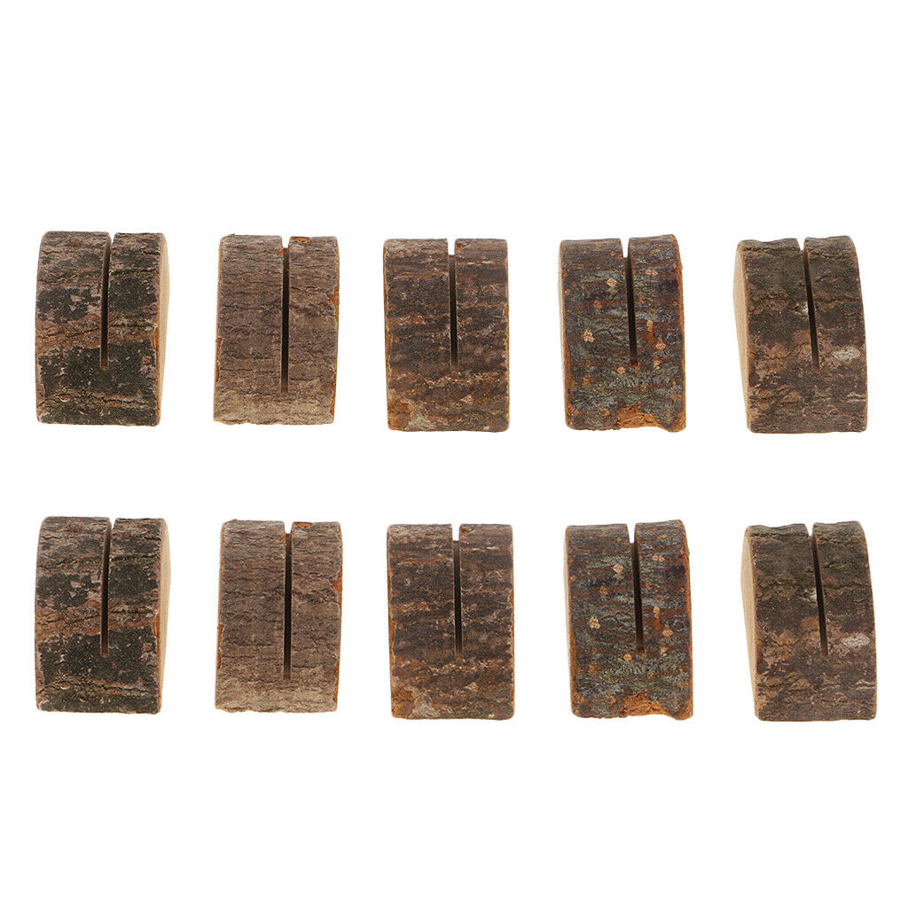 10x Wooden Table Numbers Holder Place Card Stand Rustic Wedding Decoration