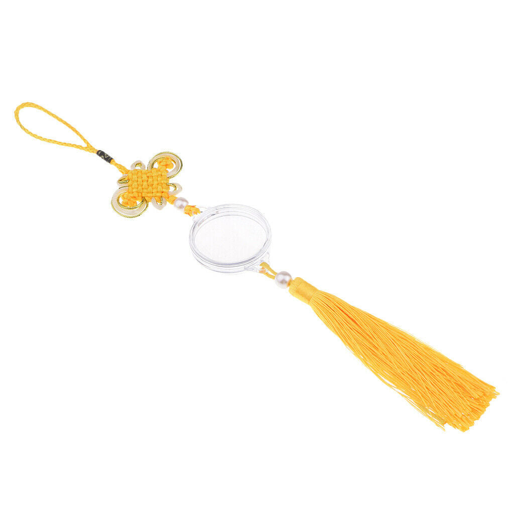 Chinese lucky charm wall hanging with yellow tassel