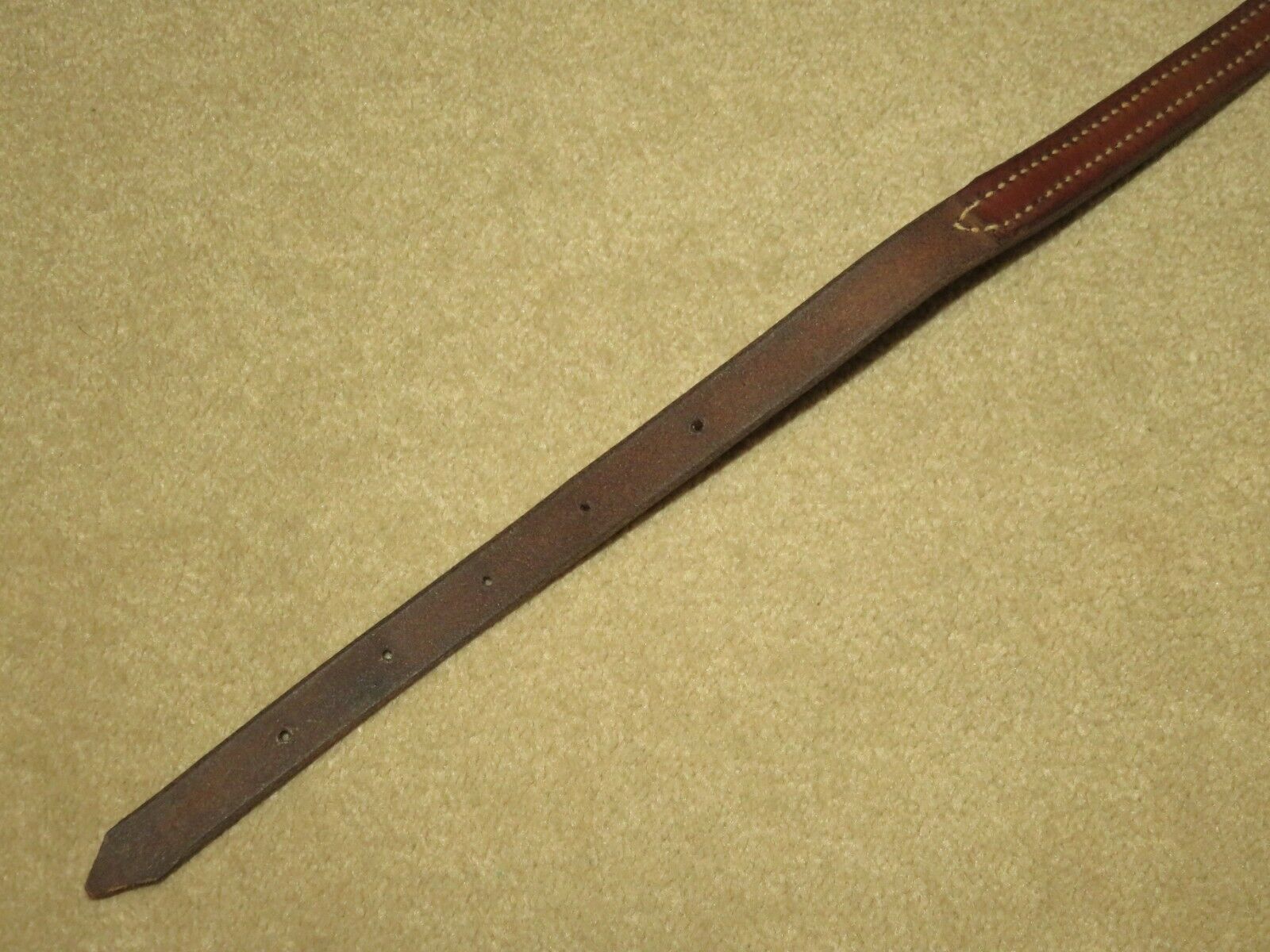 Light Use HIGH QUALITY Supple 5/8" Stitched Brown Leather Dog Collar ~ Size 26"