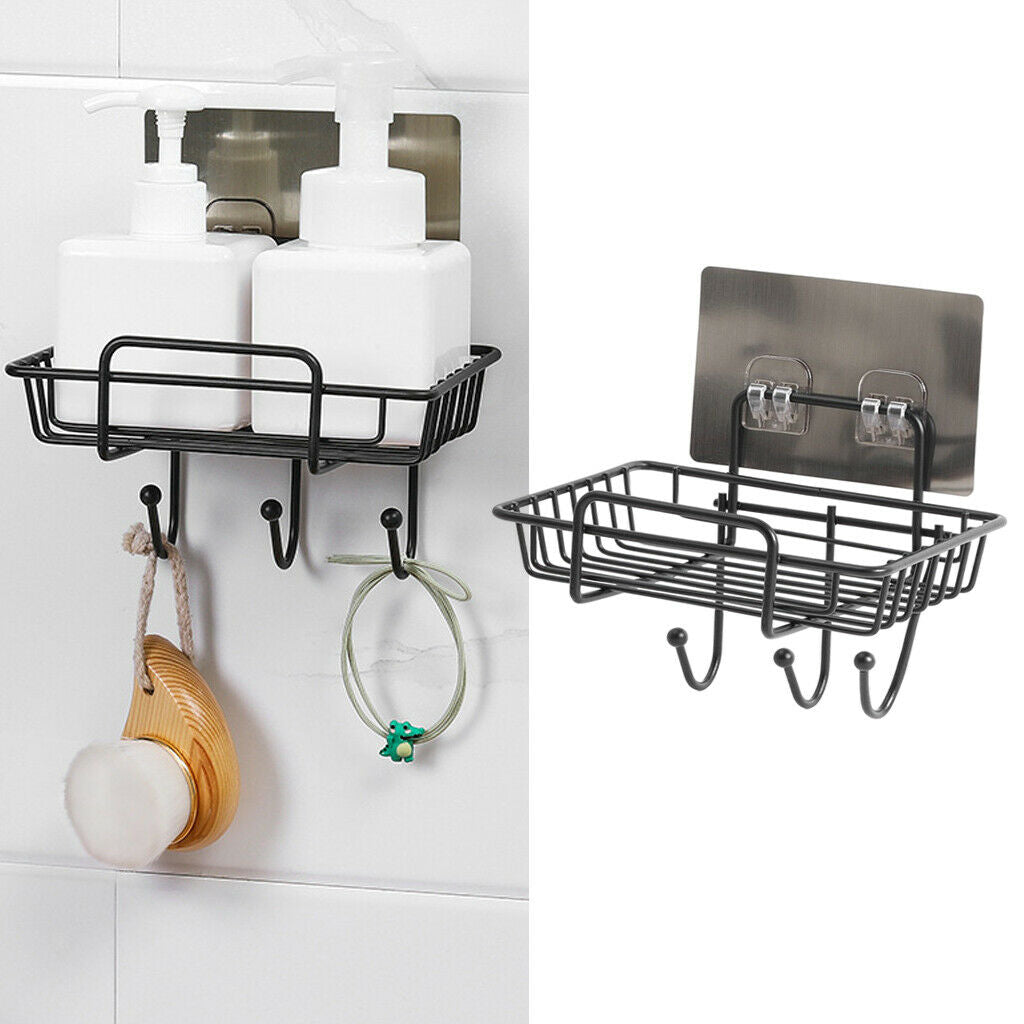 Multifunction Non-Trace Punch-Free Soap Holder Tray Organizer Wall Mounted