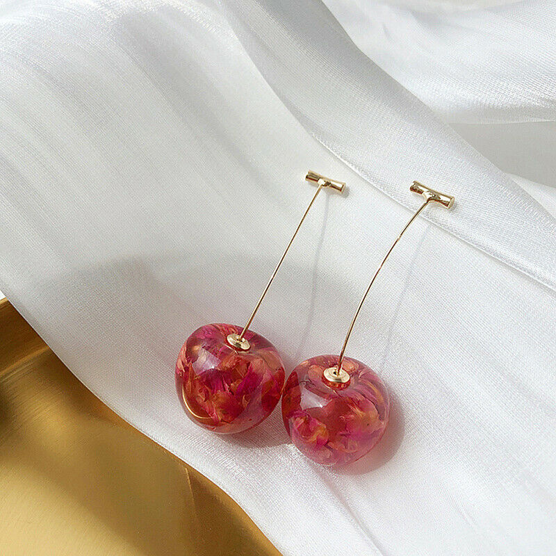 2021 Fashion Women Earrings Contracted Sweet Cherry Modelling Long Earrings