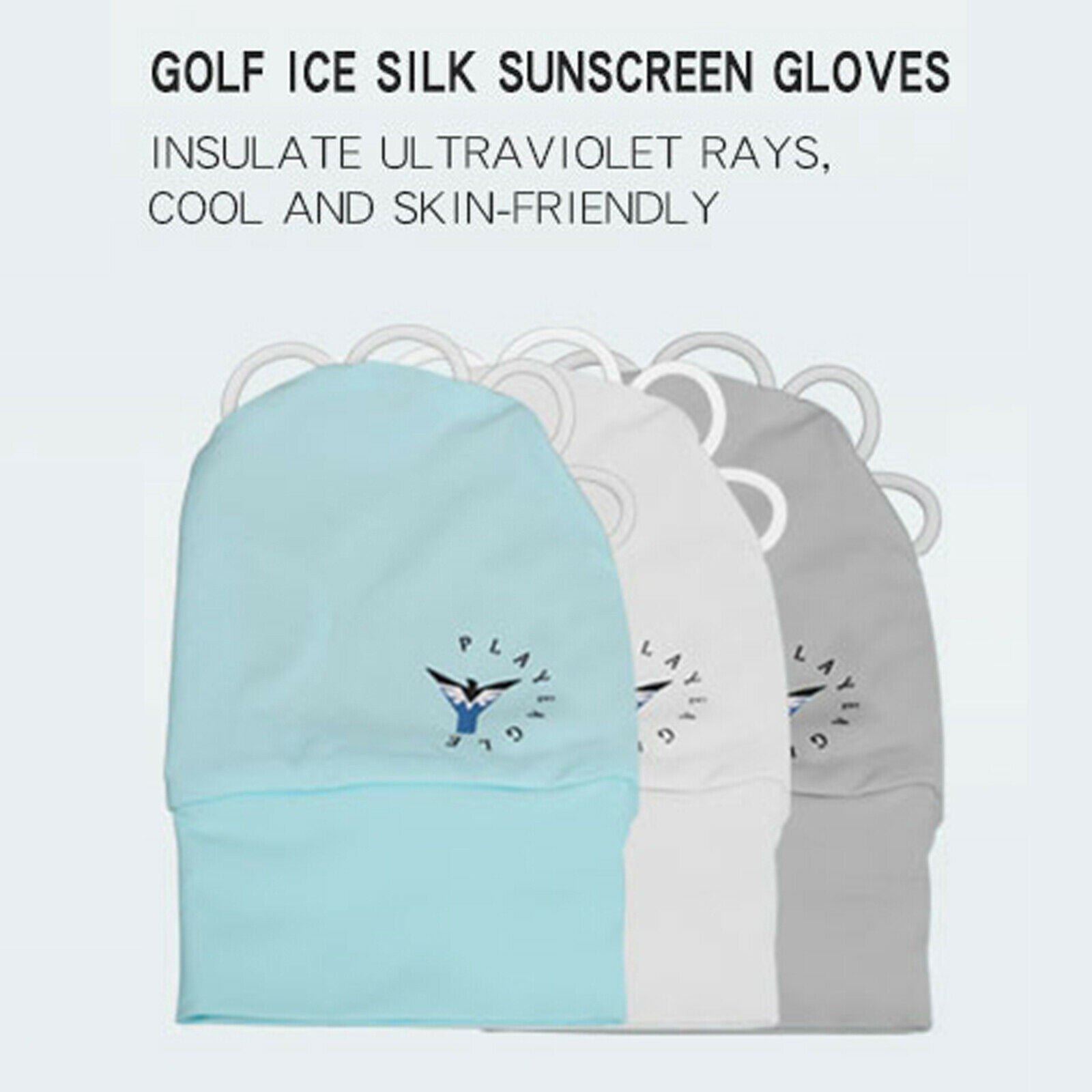 2X Cooling Golf Glove Women Men Driving Fishing Gloves UV Protect M White Right
