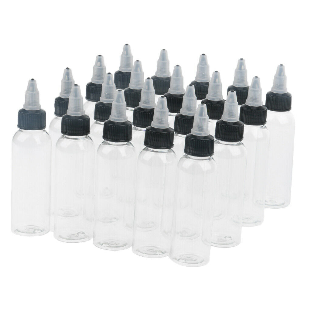 30x 120ml Empty Plastic Squeeze Bottle with Twist Top   Tip Applicator