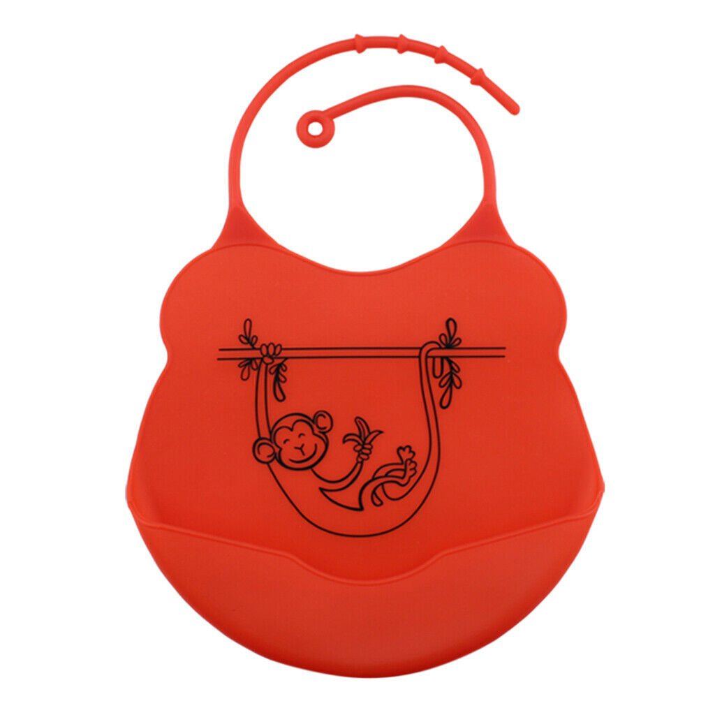 2 Pieces Soft Silicone Baby Eat Bibs Dining Aprons Easy Clean With Pocket